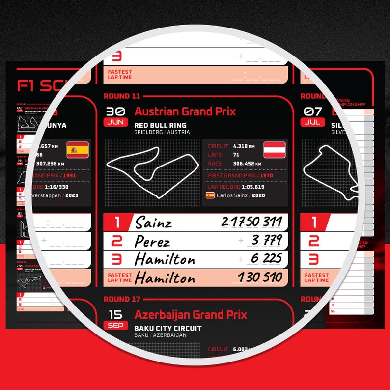 Formula 1 2024 Season Wall Chart A2 Folded to A4 Etsy