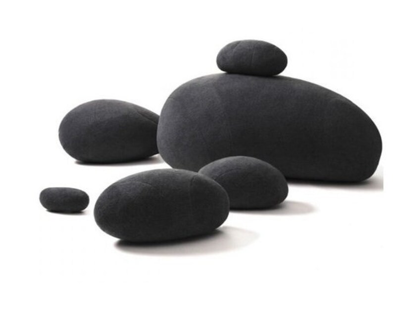 Stone Floor Pillows Stuffed Huge Stone Pillows Set Of 6 Floor Etsy