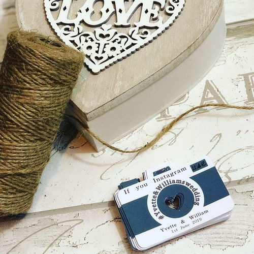 Instagram Wedding Camera Tags Personalised/ Wedding Day Decor/favour tags 