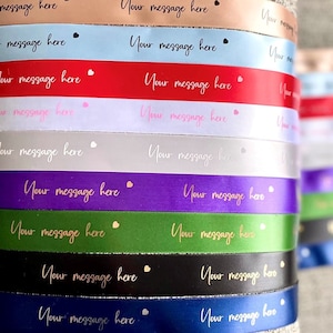 Personalised Business Satin Ribbon Custom 10mm 15mm 25mm 50mm 100mm gift wrap Business logo branding