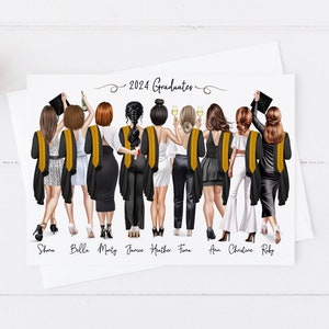 Carte de remise de diplômes personnalisée pour femmes Groupe d'amis/Besties/Félicitations Cadeaux de remise des diplômes Cartes de remise de diplômes, Bravo 949