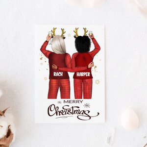 Personalisierte Weihnachtskarte handgefertigt für Frauen | Weihnachtsgeschenke | Einzigartige Karten | Große Weihnachtskarte „Sisters|Besties|Mum|Friends“ 223