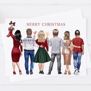 Große beste Freunde Weihnachtskarte, Nachbarn, personalisierte Weihnachtskarte für Freunde, Männer und Frauen Einzigartige Grußkarten Familie Weihnachten 1366