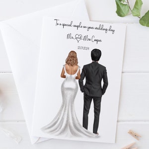 Personalised Special Couple wedding Day Card | Happy Wedding Day | Large customisable wedding card | Congratulations Mr and Mrs 1304