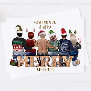 Tarjeta de Navidad grande, mejores amigos, vecinos, tarjeta de Navidad personalizada para amigos, hombres y mujeres, tarjetas de felicitación únicas, Navidad familiar 1370
