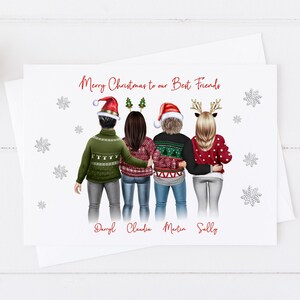 Große beste Freunde Weihnachtskarte, Nachbarn, personalisierte Weihnachtskarte für Freunde, Männer und Frauen Einzigartige Grußkarten Familie Weihnachten 719
