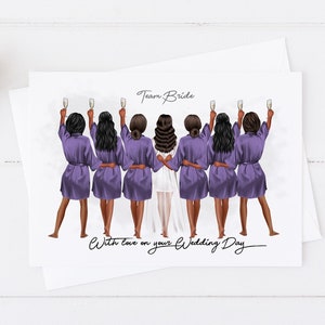 Cartão grande personalizado feito à mão no dia do seu casamento para melhor amiga/irmã/prima/melhor amiga/cabelo personalizado/várias cores de manto