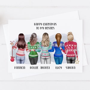 Frohe Weihnachten handgemachte Bestie Karte Weihnachten personalisierte Karte| Schwester| Mama| Beste Freundin|Töchter | Besondere Freunde | Weihnachtspullover 1208