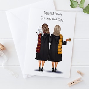 Vrouwen Wizard Verjaardagskaart Beste Vriend Handgemaakt / Meisjes Gepersonaliseerde Zus / 18e 21e 25e 30e 40e 50e Kleindochter dochter 169