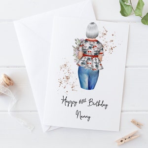 Carte d'anniversaire personnalisée pour femme, grand-mère, grand-mère, grand-mère, carte de joyeux anniversaire 40e 50e 60e 70e 80e 90e 233