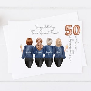 Gepersonaliseerde damesverjaardagskaart, grote verjaardagskaart, aangepast haar 18e 21e 25e 30e 40e 50e 60e zus beste vriend verjaardagskaart 697