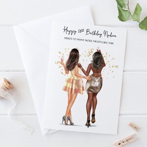 Womens gepersonaliseerde verjaardagskaart dames handgemaakte 18e 21e 28e 30e 40e grote kaart damesvriend 229