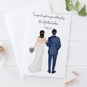 Personalised Special Couple wedding Day Card | Happy Wedding Day | Large customisable wedding card | Congratulations Mr and Mrs 1177