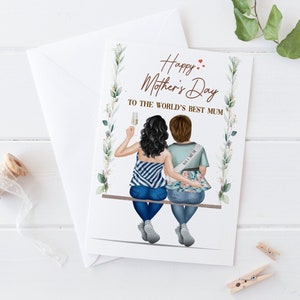 Happy Mother's Day Card Handmade & Personalised Mummy / Mom/ With love card Personalized Mothers day Gift 354