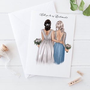 Serez-vous ma carte de demoiselle d'honneur proposition personnalisée de demoiselle d'honneur carte faite main demoiselle d'honneur cadeaux de demoiselle d'honneur mariée