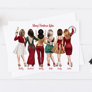 Personalisierte Weihnachtskarte für Frauen | Weihnachtsgeschenke | Einzigartige Karten | Schwestern|Besties|Mama|Freundinnen Große Weihnachtskarte 701