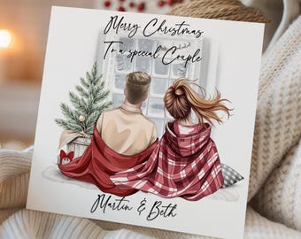 Christmas Couple Card • Romantic Xmas Card for Partner • Personalised Christmas Card for Him or Her • Special Couple Holiday Card 2047