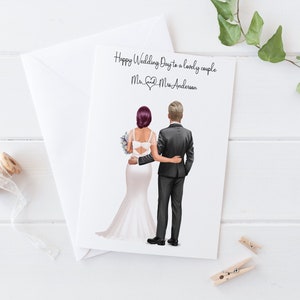 Personalised Special Couple wedding Day Card | Happy Wedding Day | Large customisable wedding card | Congratulations Mr and Mrs 1218