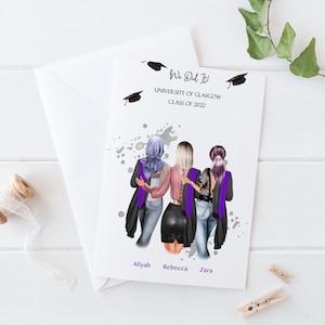 We did it Graduation Card Personalised Girls Large Card Graduates Handmade card Congratulations Best friend graduation card 0020