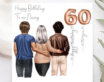 Personalised 60th Birthday Card for Nanny | 60th Birthday, 80th Birthday Card |Birthday Keepsake | Birthday card for Her | Grandma Card 2247