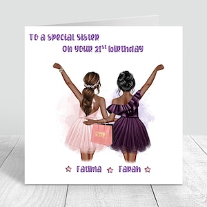 Personalised Best Friend Happy Birthday Handmade Card Sister/ Cousin 18th 21st 25th 30th 35th 40th 50th 60th Personalised 105