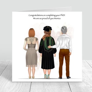 Carte faite main de fille de remise des diplômes / personnalisée Nous sommes si fiers de vous Cadeaux de remise de diplôme faits main * Personnalisez les cheveux * 113