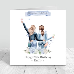 Personalizado mejor amigo feliz cumpleaños tarjeta hecha a mano hermana / prima 18 21 25 30 35 40 50 60 personalizado 104