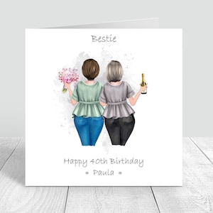 Cartão feito à mão de feliz aniversário para melhor amigo, irmã/primo 18º 21º 25º 30º 35º 40º 50º 60º personalizado 103