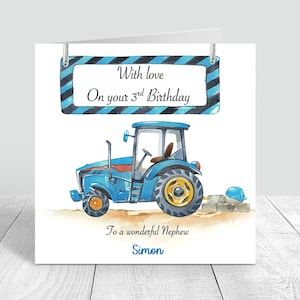 Carte d’anniversaire personnalisée pour garçons, carte d’anniversaire de ferme faite à la main pour frère, fils, petit-fils, neveu, bébés, 1er, 2e, 4e, 5e anniversaire, carte 263