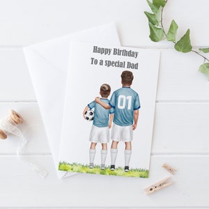 Tarjeta personalizada de feliz cumpleaños para papá Fútbol/Equipo de fútbol/Kit personalizable Tarjeta de felicitación de feliz cumpleaños para papá 1077