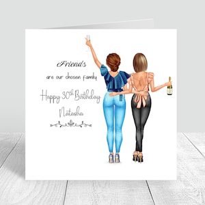 Women's Personalised Best Friend Happy Birthday Handmade Card for Friend| Bestie Special Friend 18th 21st 25th 30th 35th 40th 50th 60th 0078