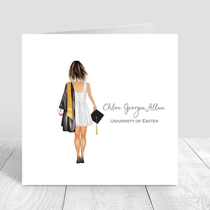 Carte de vœux faite main pour femme | Personnalisé | Félicitations, cadeaux de remise des diplômes PERSONNALISATION DES CHEVEUX