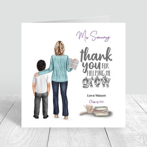Carte de remerciement personnalisée pour enseignant Carte de fin d'année à personnaliser pour enseignant Carte de remerciement personnalisée pour enseignant Meilleur cadeau pour enseignant 115