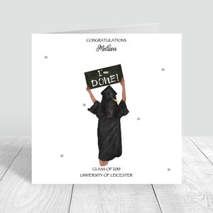 Carte de vœux faite main pour femme | Personnalisé | Félicitations, cadeaux de remise des diplômes PERSONNALISATION DES CHEVEUX