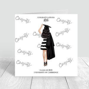 Carte de vœux faite main pour femme | Personnalisé | Cadeaux de félicitations pour l'obtention du diplôme