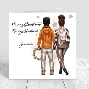 Gepersonaliseerde Merry Christmas Card man / vrouw / Partner / vriendin / vriend / paar kerstkaart Winter handgemaakte kerstkaart 287