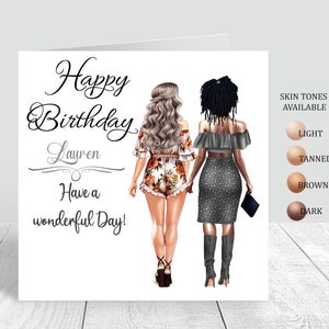 Personalised Women's Best Friend Happy Birthday Handmade Card for her Sister Bestie Cousin Greeting Card 18th 21st 25th 30th 35th 929