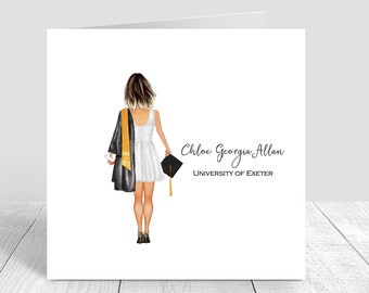 Graduation Handmade Card For Women | Personalised | Congratulations Graduation Gifts CUSTOMISE HAIR