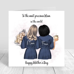 Biglietto per la festa della mamma felice fatto a mano e personalizzato mummia / mamma / con biglietto d'amore Vesti personalizzate regalo per la festa della mamma Vesti blu scuro 398