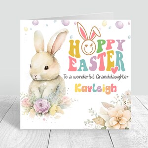 Personalisierte Mädchen Frohe Ostern Karte Handgemachte Frohe Ostern Karte für Enkelin / Tochter / Nichte 420