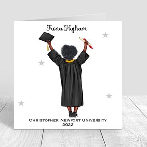 Carte de remise de diplôme personnalisée pour femme | Félicitations, cadeaux de remise des diplômes PERSONNALISATION DES CHEVEUX | Fait main 432