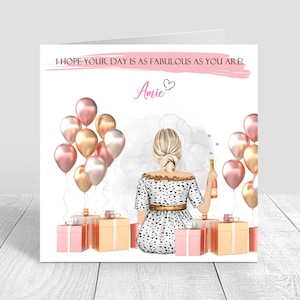 Personalised Women's Happy Birthday card Personalised Handmade Card for her Sister Bestie Cousin 18th 21st 25th 30th 35th 40th 189