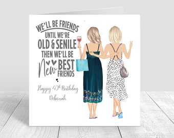 Birthday Card Women's Best Friend Handmade/ Personalised Sister/ Auntie / 18th 21st 25th 30th 40th 50th Granddaughter Daughter Niece 137