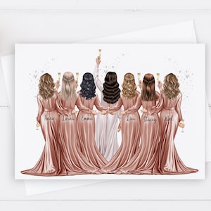 Gepersonaliseerde grote trouwdag kaart bruid stam/team bruid, beste vriend/zus/neef/bestie/bruiloft aandenken, aangepast haar/572