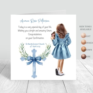 Mädchen Konfirmation Karte Personalisiert für Mädchen Enkelin Tochter Nichte Schwester Personalisieren Heilige Kommunion Geschenke Religiös 935