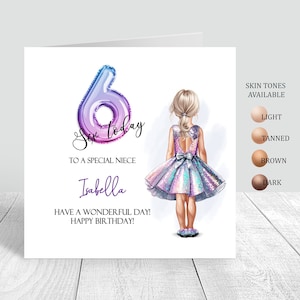 Tarjeta de cumpleaños personalizada para niñas, feliz cumpleaños, tarjeta de cumpleaños para niños hija, nieta, sobrina, amiga, hermana tarjeta de felicitación 924