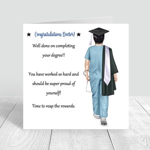 Carte de vœux faite main pour homme | Personnalisé | Cadeaux de félicitations pour l'obtention du diplôme | Carte homme médecin/infirmière PERSONNALISER LES CHEVEUX 537