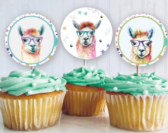 Mädchen Llama Kuchen Topper Geburtstag Party Favors Kuchen Topper Party Dekor Kuchen Babyparty, Kaktus Kuchen Topper, Mädchen Llama Party Regenbogen 199