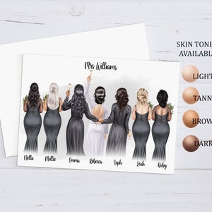 Personalisierte Hochzeitstagskarte für Brautparty, individuelle Brautkarte, Brautjungfernfrau, zukünftige Braut, Hochzeitstagsgeschenk, Hochzeitskarte für Frauen 905