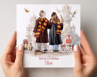 Personalised Wizard Christmas Card – Custom Magic Christmas Card, Wizard Gift, Fantasy Christmas Card, Partner, Wizard Card for Her|Him 2041